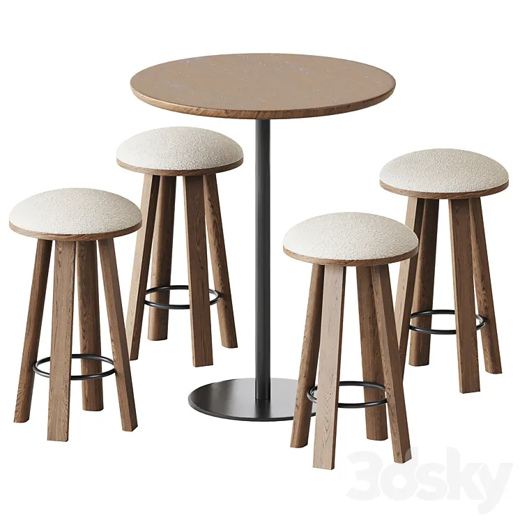 Table Sarek by Boln and Counter Stoll BuzziMilk by BuzziSpace 3D Model Free Download