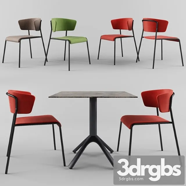 Table scab design nemo. chair scab design lisa 2 3D Model Download