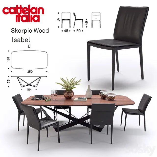 Table Scorpio Wood Chair Isabel Cattelan Italia Free Download