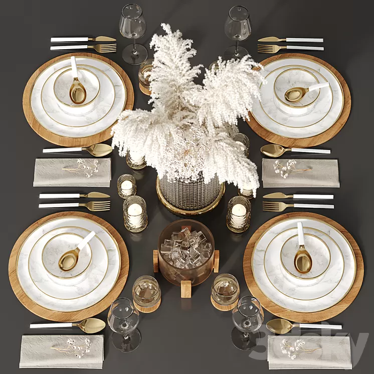 Table set 01 3D Model