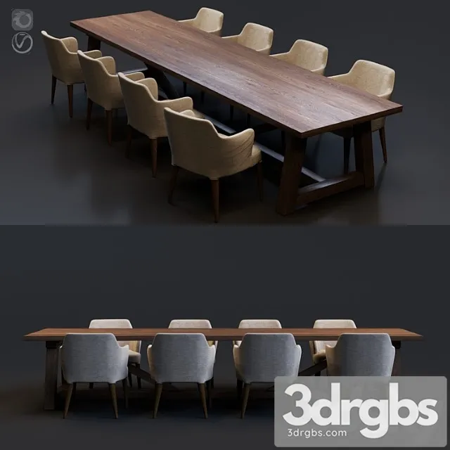 Table set 02 2 3D Model Free