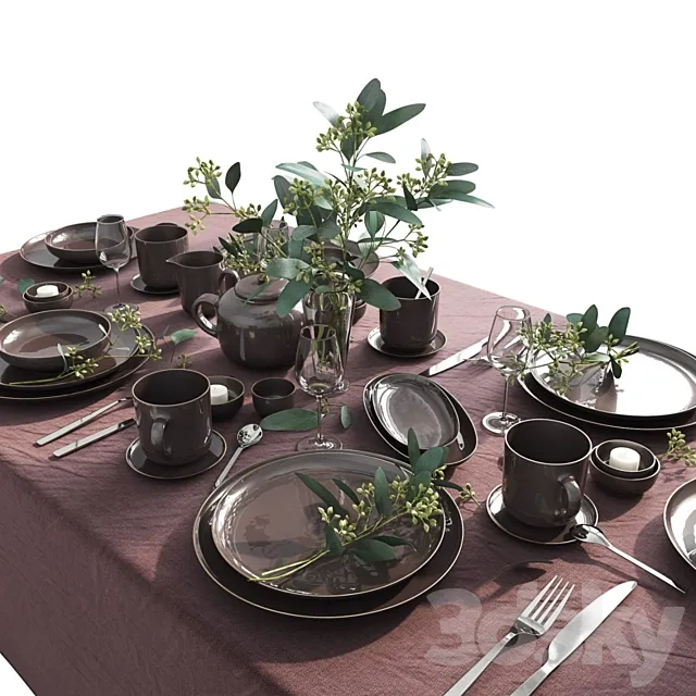 Table set 02 3DModel