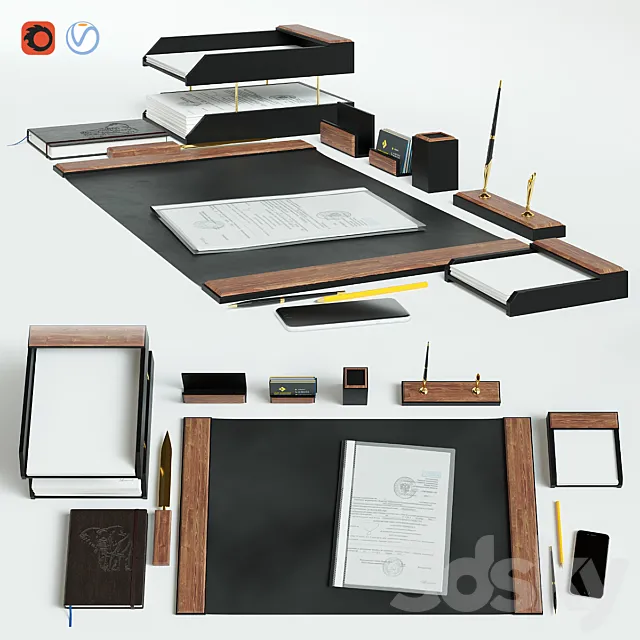 Table set for a manager 3D Model