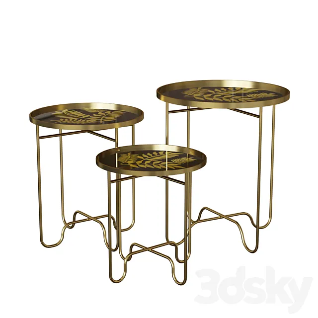 Table. set of 3 pieces "Akhelbhen" 3DModel