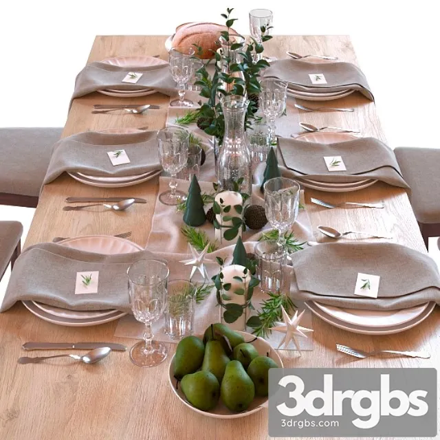 Table Setting 01 3D Model Free