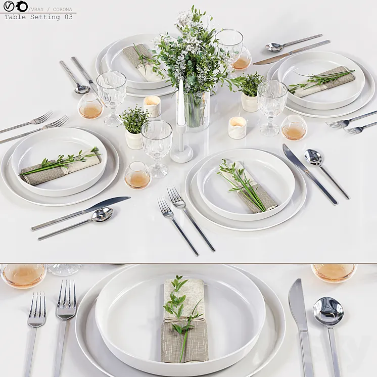 Table Setting 03 3D Model Free