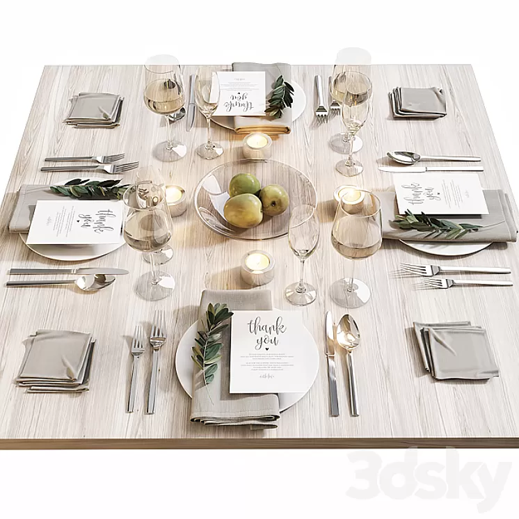 Table setting 16 3D Model