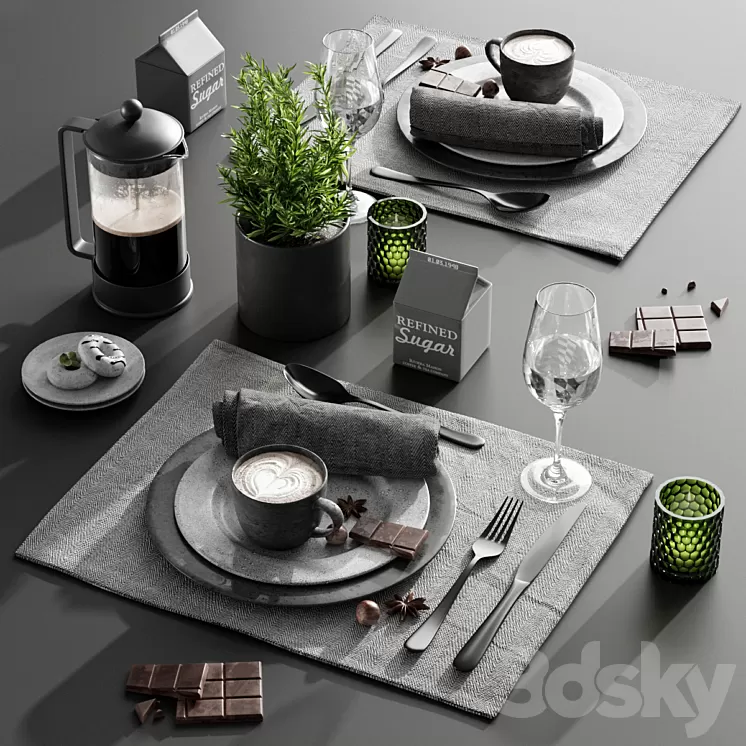 Table setting 2 3D Model