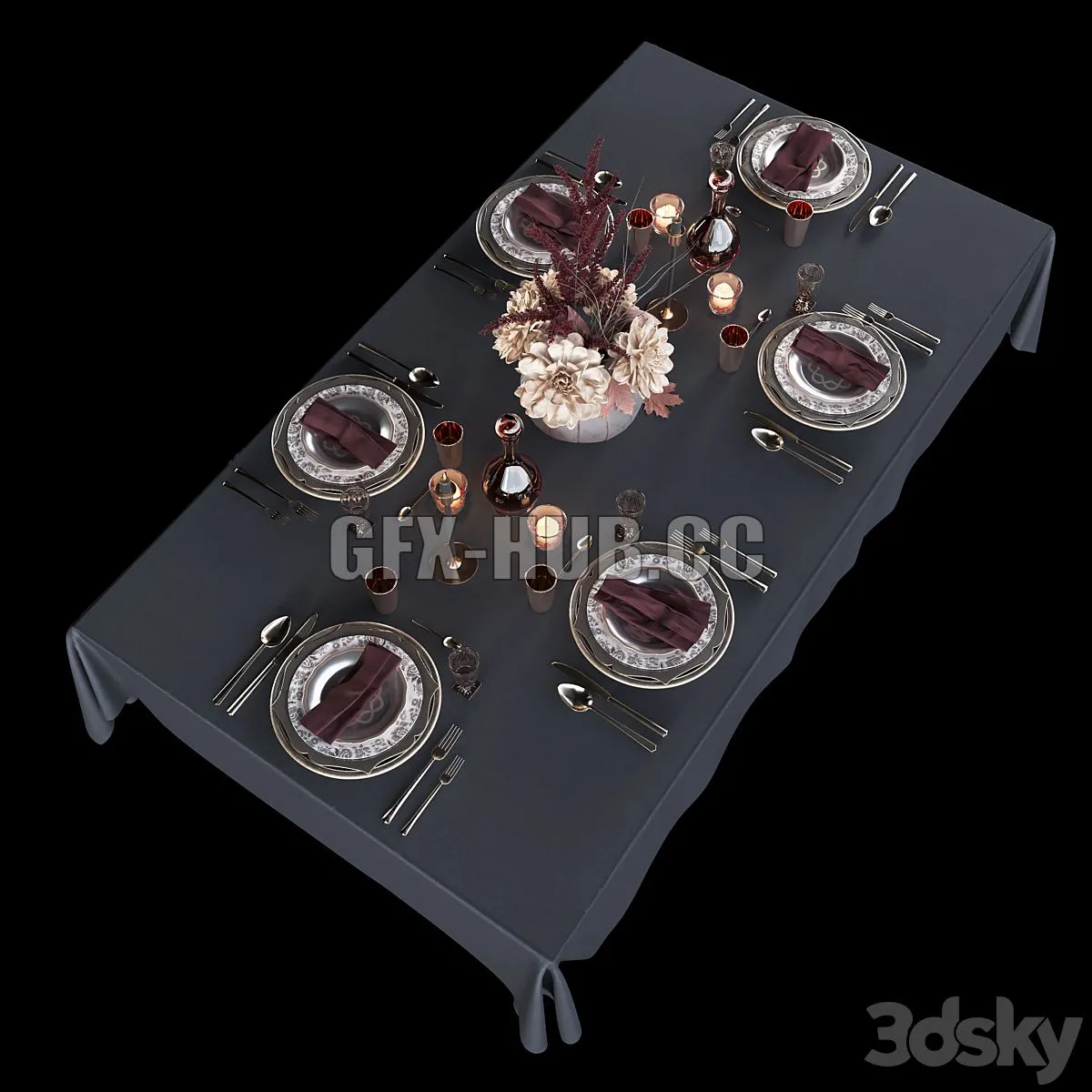 Table setting 2 3D Model