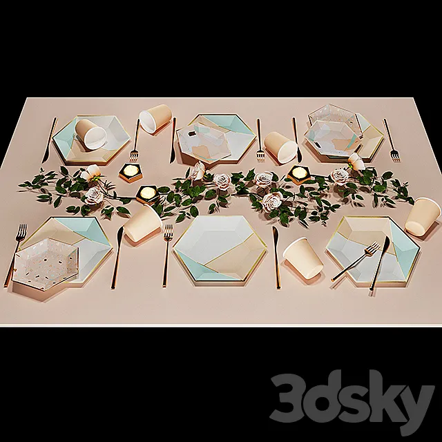 Table setting 2 3DModel