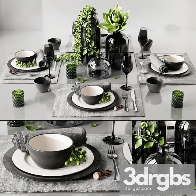 Table Setting 3 1 3D Model Free