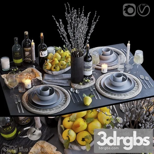 Table Setting 30 3D Model Free