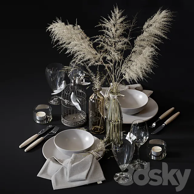 table setting 4 3D Model