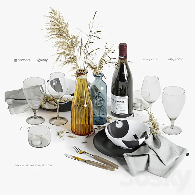 Table setting 7 3D Model