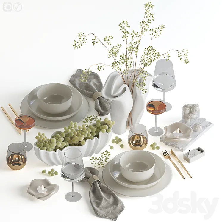 Table setting 82 3D Model Free