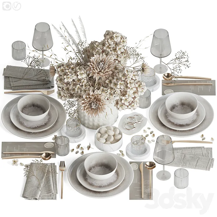 Table setting 83 3D Model Free