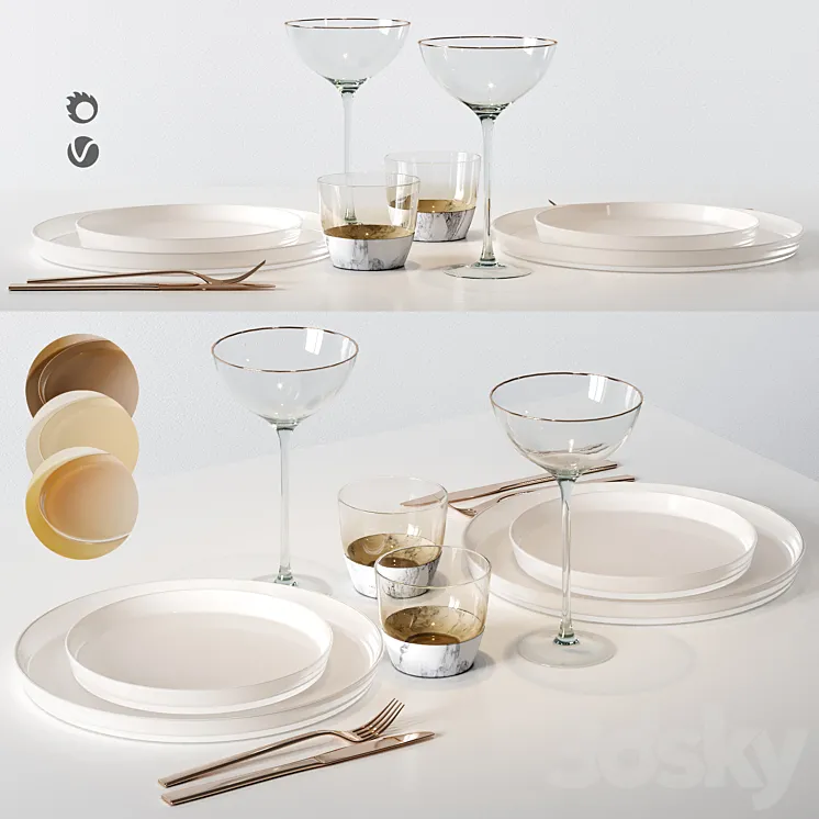 Table setting 9d 3D Model Free