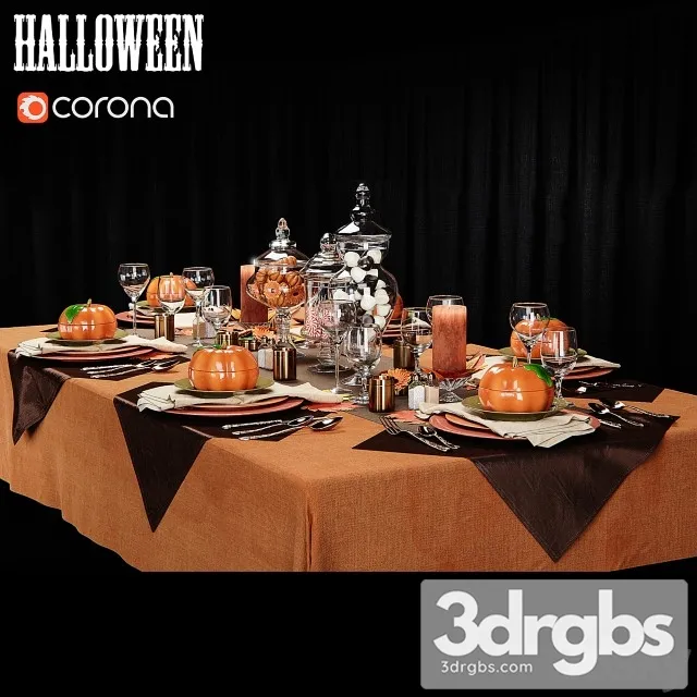 Table Setting For Halloween 3D Model Download