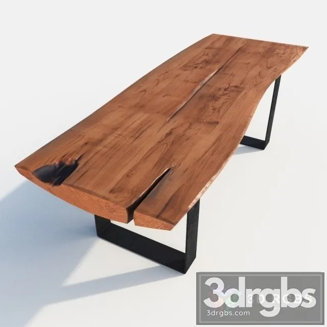 Table Solid Wood 3D Model Free