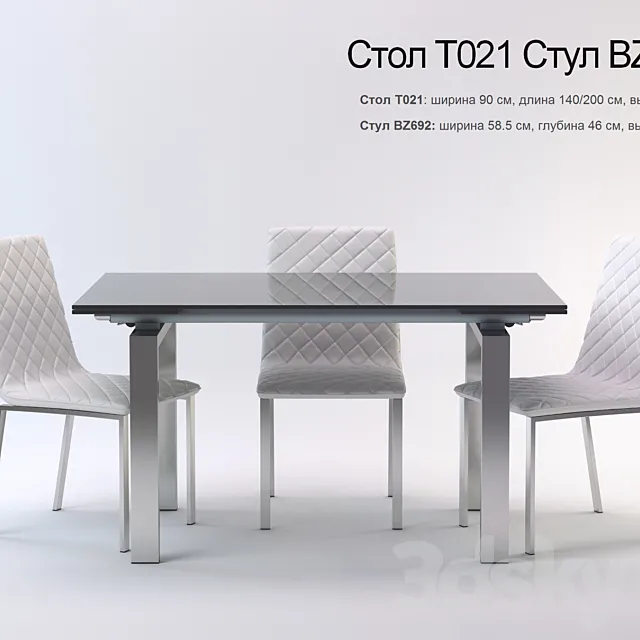 Table T021 Chair BZ692 3D Model