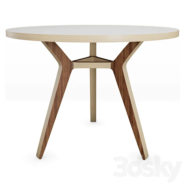 Table Taby walnut white 100 UNIKA MOBLAR 3DModel