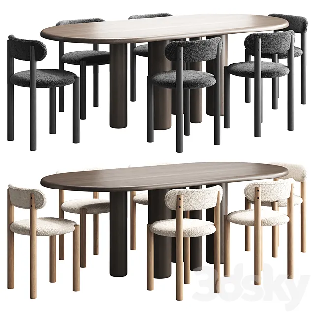 Table with chairs MAILEN by KAVE HOME 3D Model