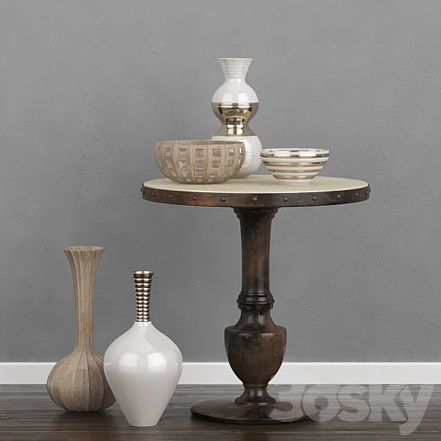 Table with decor 3D Model