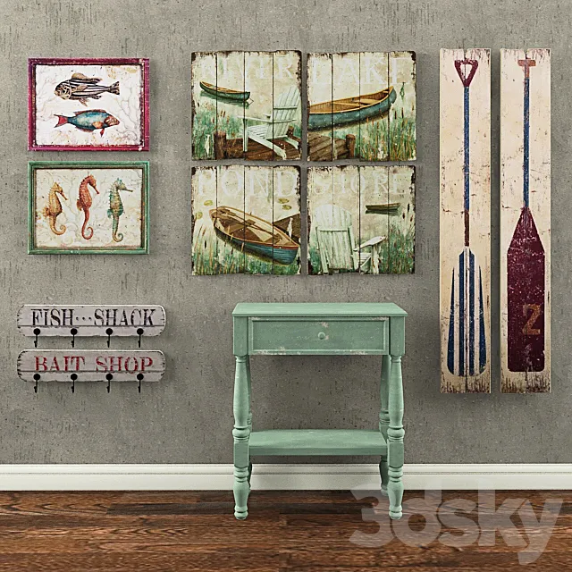 Table with panels 3D Model