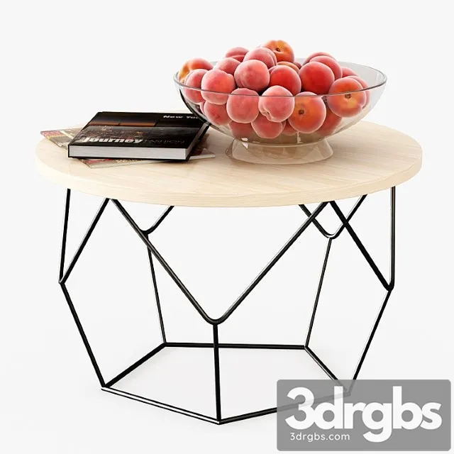 Table with peaches 3D Model Free