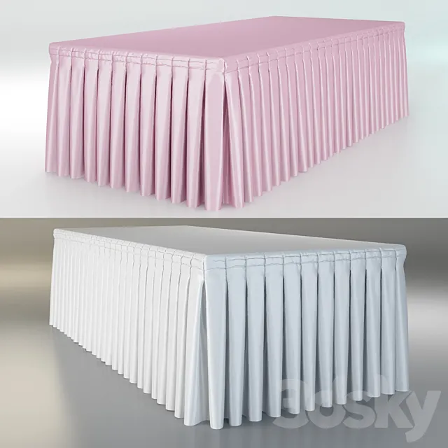 Tablecloth. Cocktail party skirt 3D Model