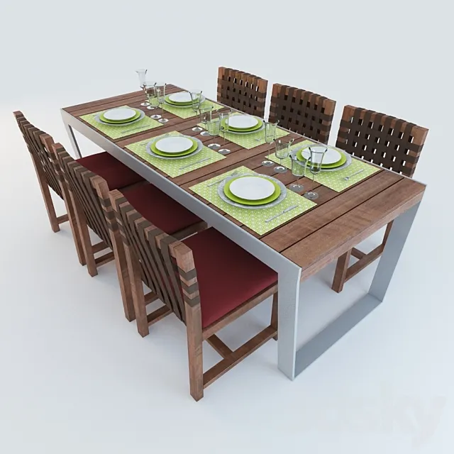 Tables and chairs. Outdoor furniture Roda Free Download