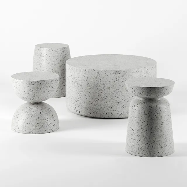 Tables by crate and barrel 3DModel