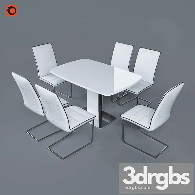Tables douglas and chair zeffiro from pranzo 2 3D Model Free