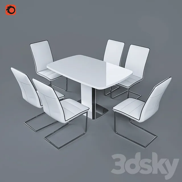 Tables Douglas and chair Zeffiro from Pranzo 3DModel