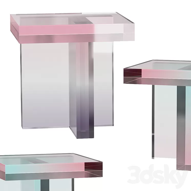 Tables Made With Dyed Acrylic Resin 3D Model Free