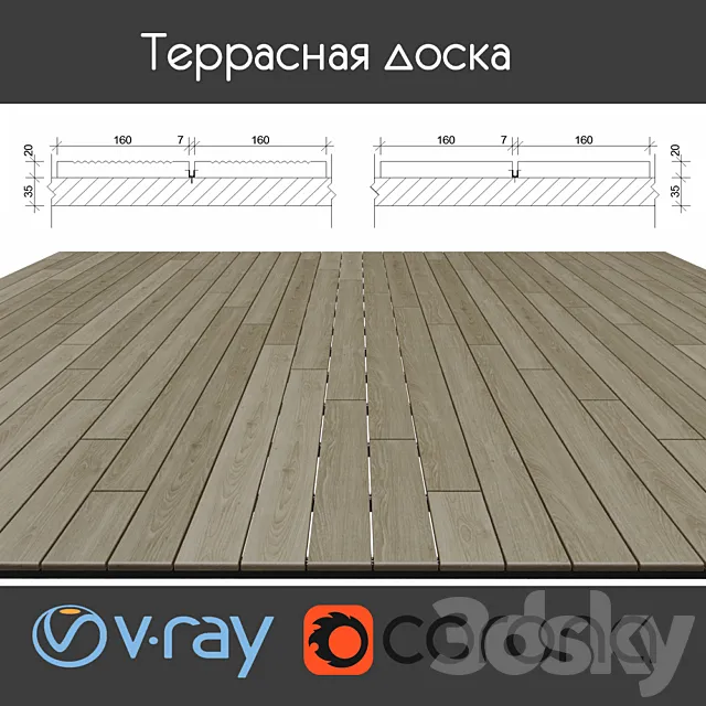 Tables on logs 4 types quartz 3D Model