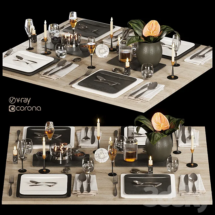 Tableware-4-Manufacture-Rock 3D Model Free