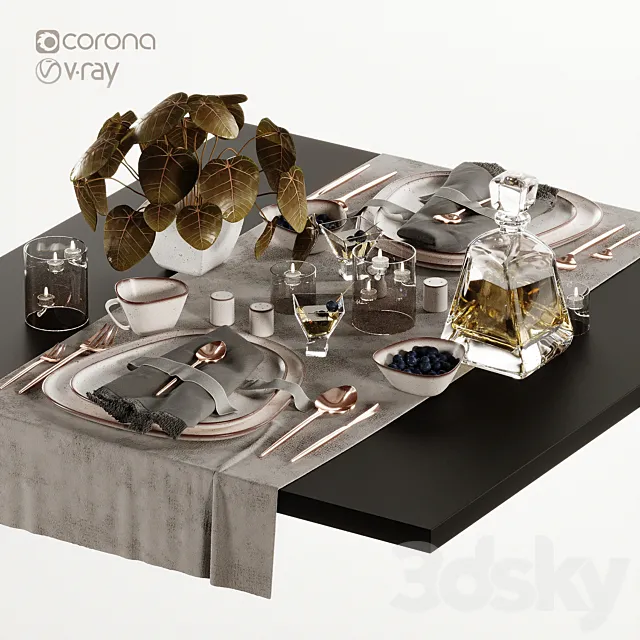 Tableware-6-Diamond-Set 3DModel