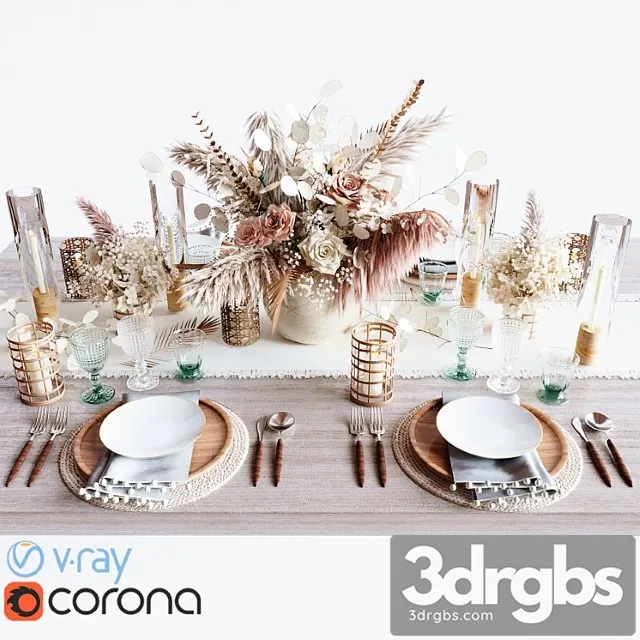 Tableware Beige 3D Model Free