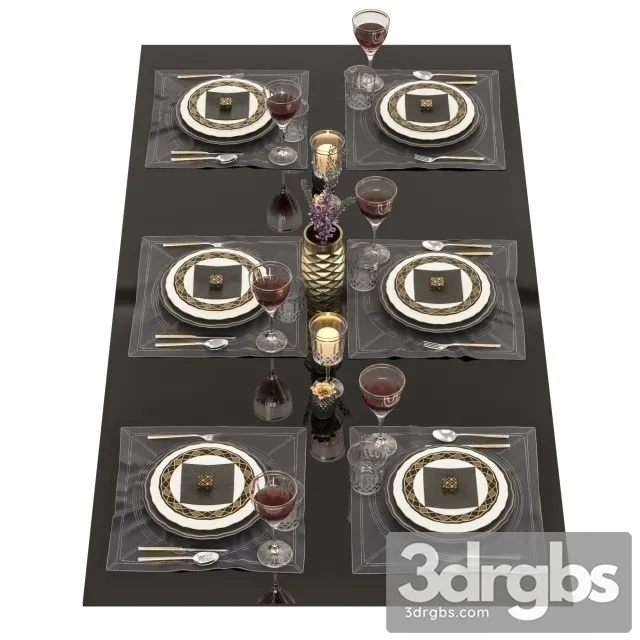 Tableware Decor Set 02 3D Model Free