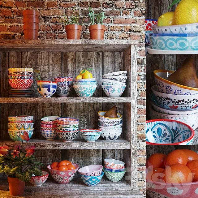 Tableware in ethnic style 3DModel