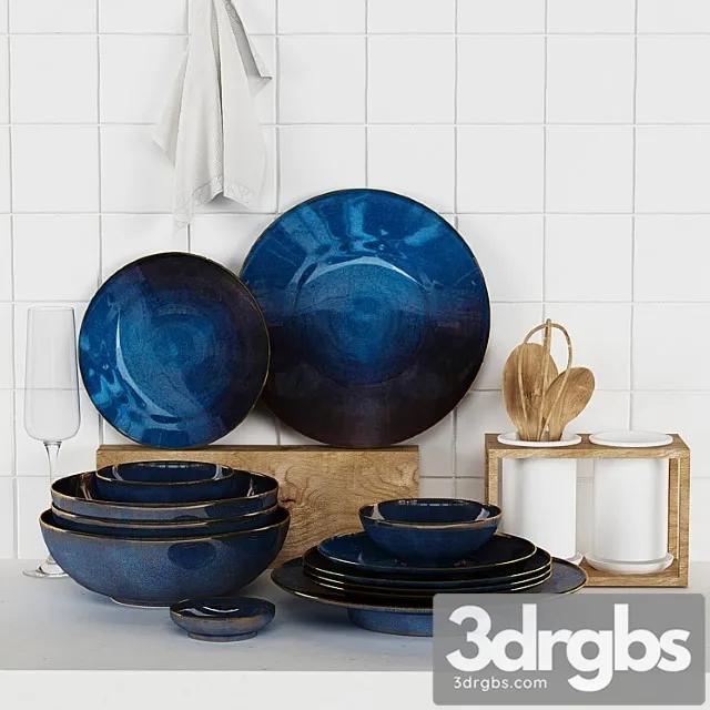 Tableware Kitchen decorative set 3D Model Free
