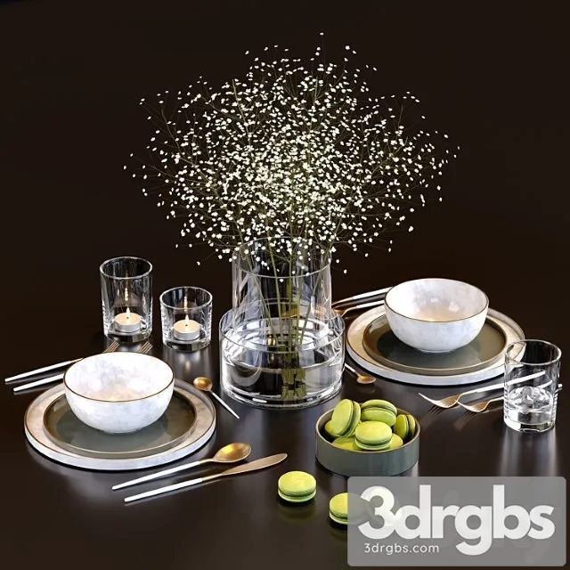 Tableware Set 01 10 3D Model Free