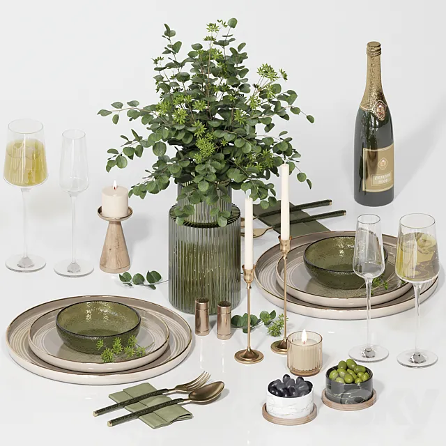 Tableware Set 01 3D Model