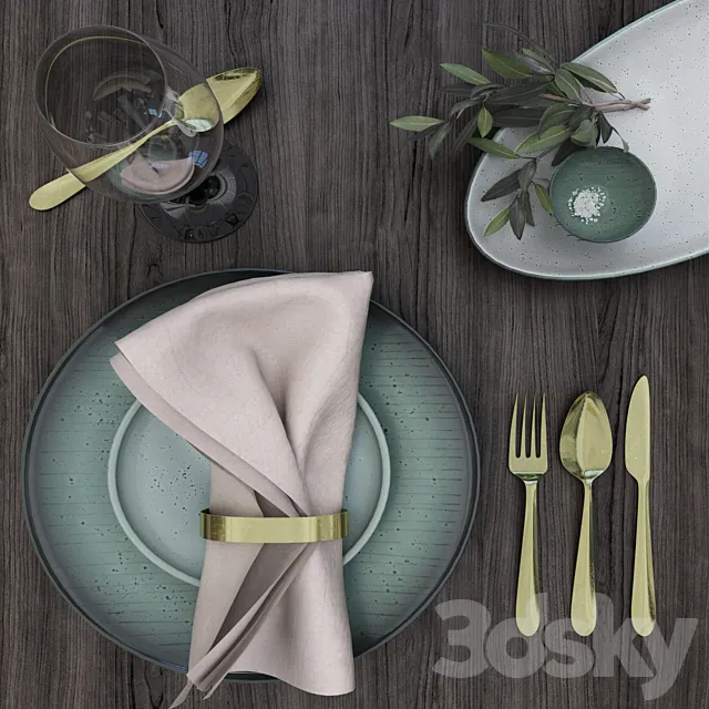 Tableware set 01 3DModel