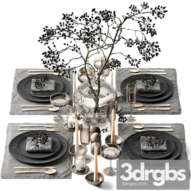 Tableware set 033 3D Model Free
