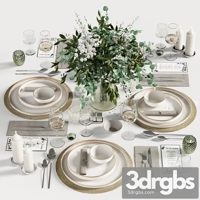 Tableware set 18 3D Model Free