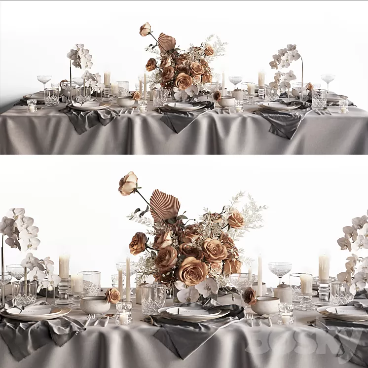 Tableware set 3 3D Model Free