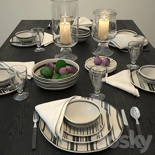 Tableware WYTHE STRIPED 3DModel
