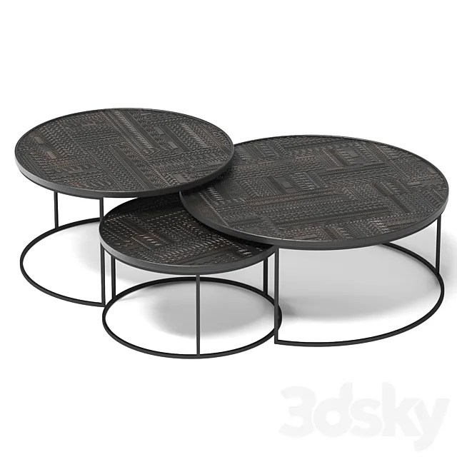 Tabwa Coffee table set by ETHNICRAFT 3D Model